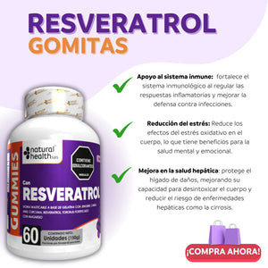 Gomitas de RESVERATROL X 60 CON INVIMA