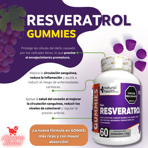 Gomitas de RESVERATROL X 60 CON INVIMA